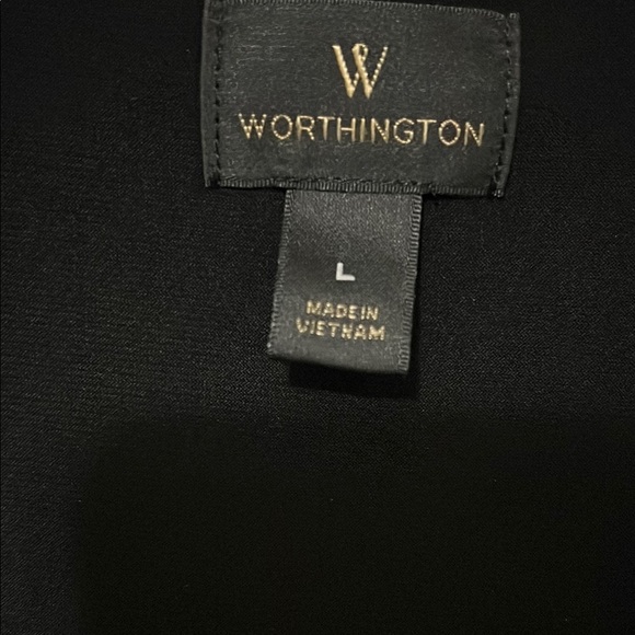 Worthington Black and Green Pleated Sleeveless Tank Top - Picture 2 of 6